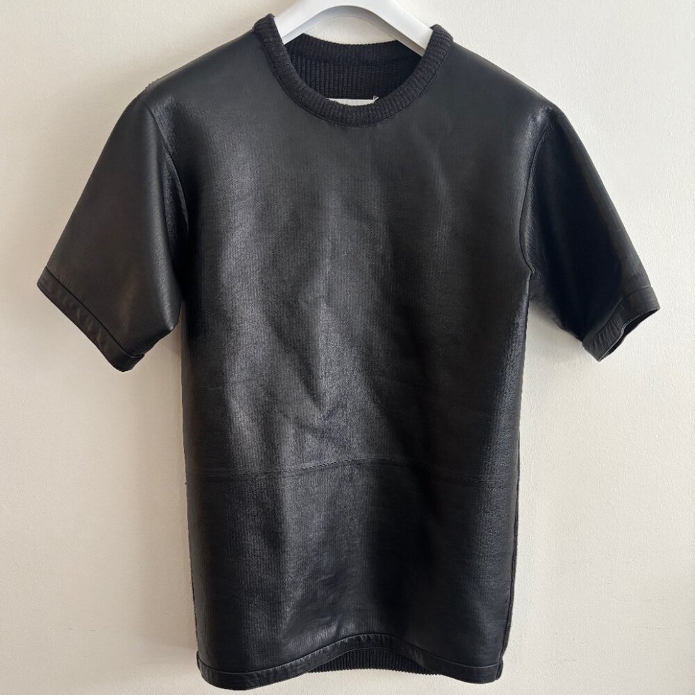 RARE Maison Martin Margiela Black Leather Wool Shirt Jacket/ Tunic - Small